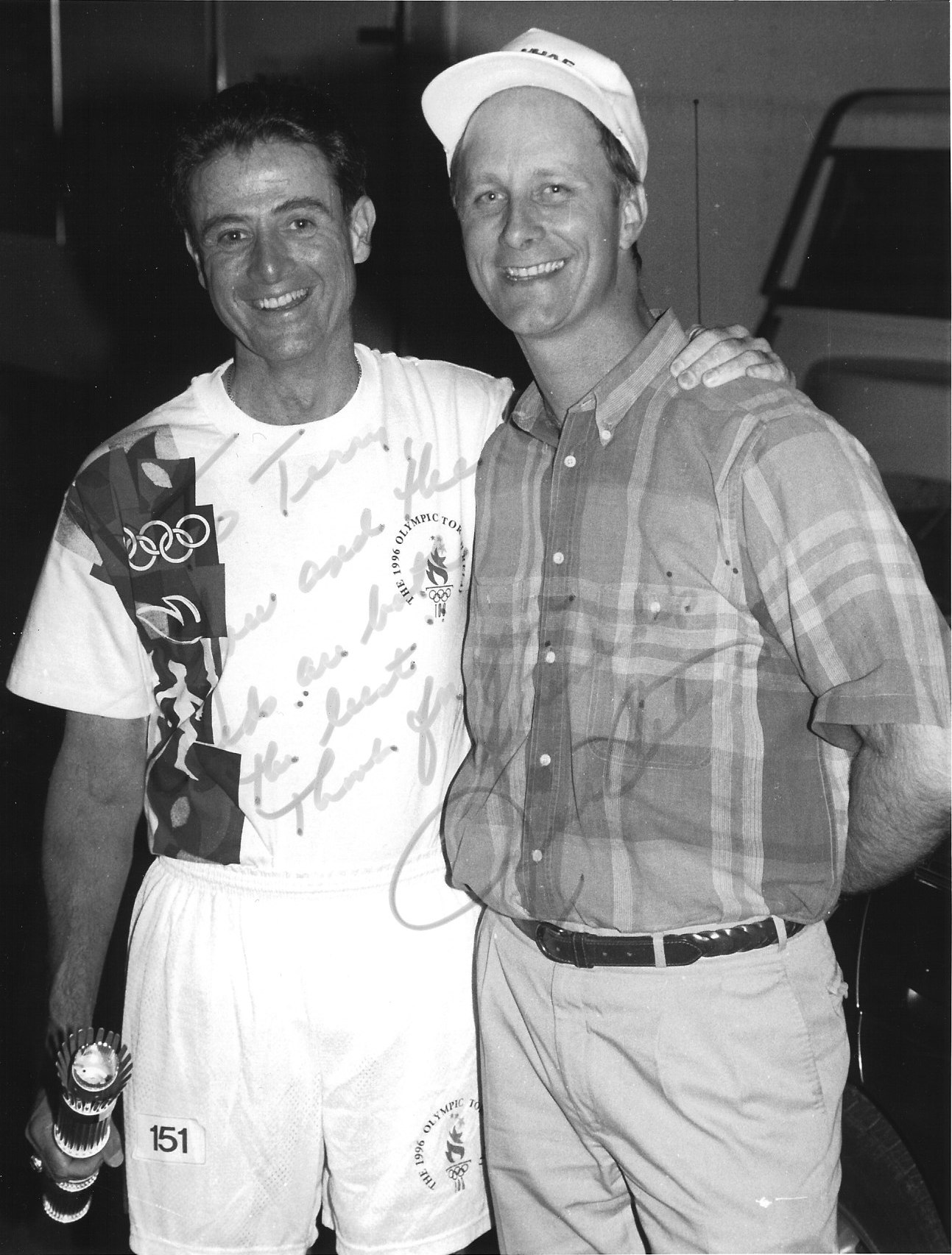 (August 1996) Terry Meiners interviewed Rick Pitino as the coach waited his turn to carry the Olympic Torch through a portion of downtown Louisville.