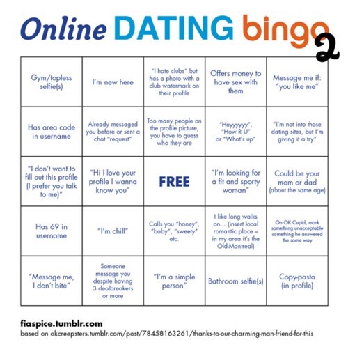 horrors of dating bingo Bingo Card